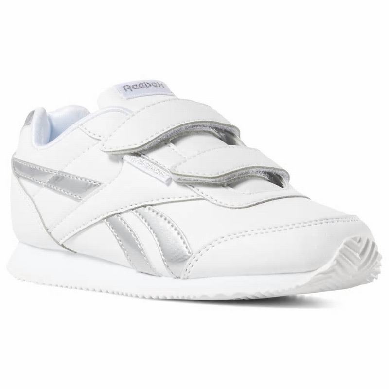 Tenisi Reebok Royal Classic Jog 2 Fete Albi/Argintii Romania UR8200WA